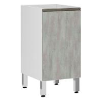 Balcão Sem Tampo 35cm Branco Com Concreto - 1