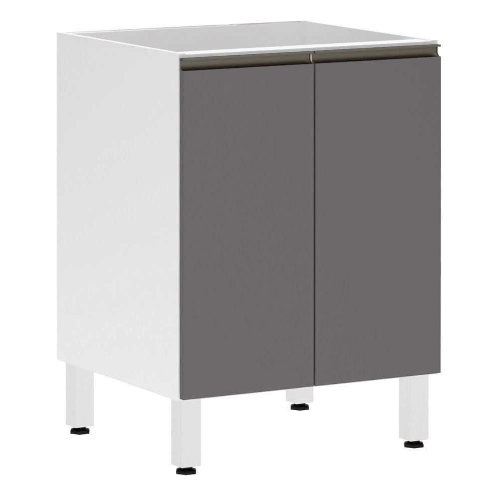 Balcão Sem Tampo 60cm Branco Com Cinza Puro - 1