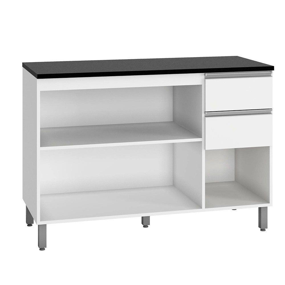 Balcão Com Tampo Evidence 3 Portas 2 Gavetas Mdp Branco - 3