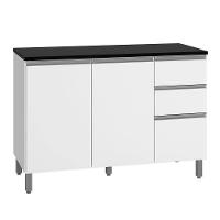 Balcão Com Tampo Evidence 3 Portas 2 Gavetas Mdp Branco - 1