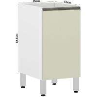 Balcão Sem Tampo 35cm Branco Com Kashmir - 3