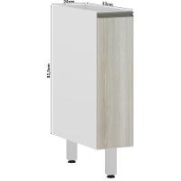 Balcão Sem Tampo 20cm Branco Com Legno Crema - 2