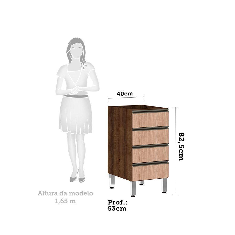 Balcão Sem Tampo 40cm Jade Com Cumaru - 3