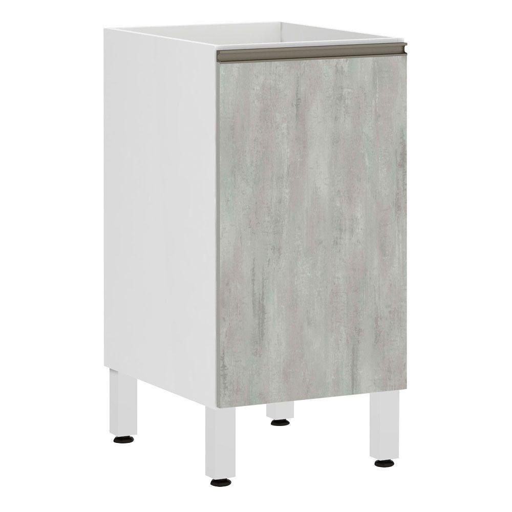 Balcão Sem Tampo 40cm Branco Com Concreto - 1