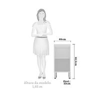 Balcão Sem Tampo 40cm Branco Com Concreto - 3