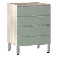 Balcão Sem Tampo Gaveteiro 60cm Lis Legno Crem e Verde Jade - 1