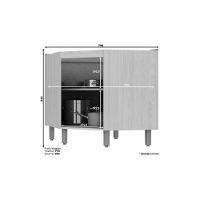 Balcão de Cozinha Modulado  Canto Oblíquo Connect c/ 1 Porta s/ Tampo Duna/Cristal - Henn