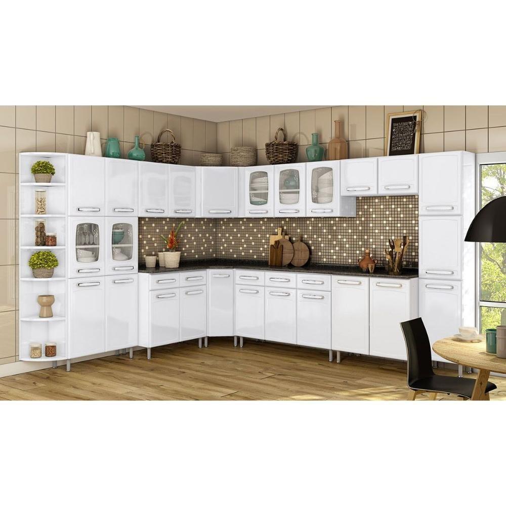 Balcão de Cozinha Evidence 7120 2 Portas c/ Tampo 80cm Branco - Bertolini - 3