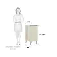 Balcão De Cozinha Sem Tampo 35cm 1 Porta 1 Prateleira Lis Luciane Móveis Legno Crema Com Kashmir