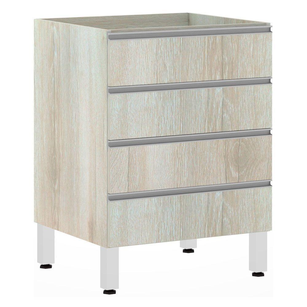 Balcão Sem Tampo Gaveteiro 60cm Lis Legno Crema - 1