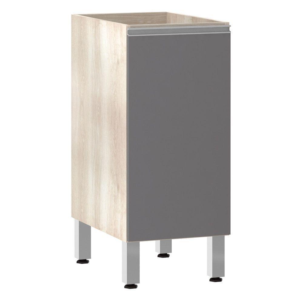 Balcão Sem Tampo 35cm 1 Prateleira Lis Legno Crem e Cinza Puro - 1