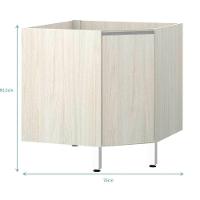 Balcão Sem Tampo Canto Diagonal Luciane Lis Legno Crema - 2