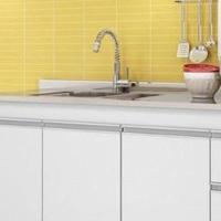 Balcão de Pia 159cm 3 Portas 3 Gavetas Branco