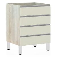 Balcão Sem Tampo Gaveteiro 60cm Lis Legno Crem e Kashmir - 1