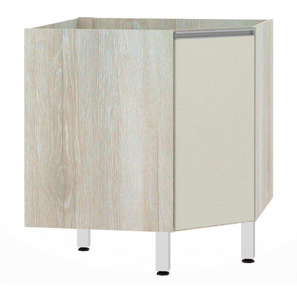 Balcão Sem Tampo Canto Diagonal Luciane Lis Legno Crem e Kashmir - 1