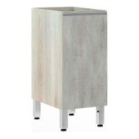 Balcão Sem Tampo 35cm 1 Prateleira Lis Legno Crem e Concreto - 1