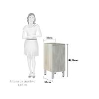 Balcão Sem Tampo 35cm 1 Prateleira Lis Legno Crem e Concreto - 2