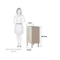 Balcão Sem Tampo 35cm 1 Prateleira Lis Legno Crem e Connect - 2