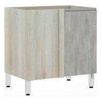 Balcão Sem Tampo De Canto Reto Luciane 80cm Lis Legno Crem e Concreto - 1