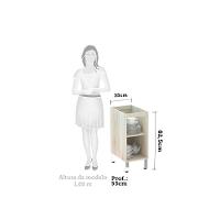 Balcão Sem Tampo 35cm 1 Prateleira Lis Legno Crem e Gaia - 3