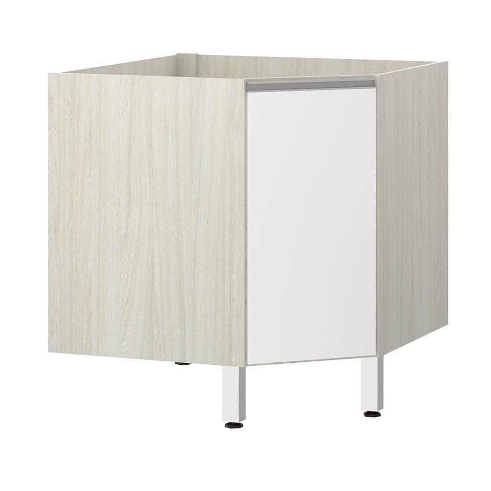 Balcão Sem Tampo Canto Diagonal Luciane Lis Legno Crem e Branco Mat - 1