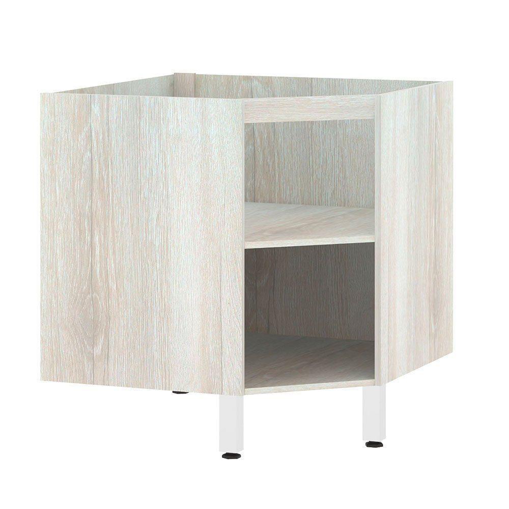 Balcão Sem Tampo Canto Diagonal Luciane Lis Legno Crem e Branco Mat - 2