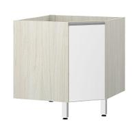 Balcão Sem Tampo Canto Diagonal Luciane Lis Legno Crem e Branco Mat - 1