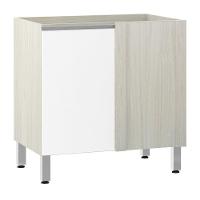 Balcão Sem Tampo De Canto Reto Luciane 80cm Lis Legno Crem e Branco Mat - 1