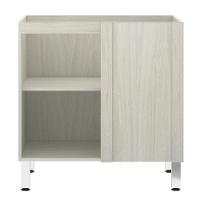 Balcão Sem Tampo De Canto Reto Luciane 80cm Lis Legno Crem e Branco Mat - 2