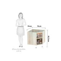 Balcão Sem Tampo Canto Diagonal Luciane Lis Legno Crem e Cinza Puro - 3