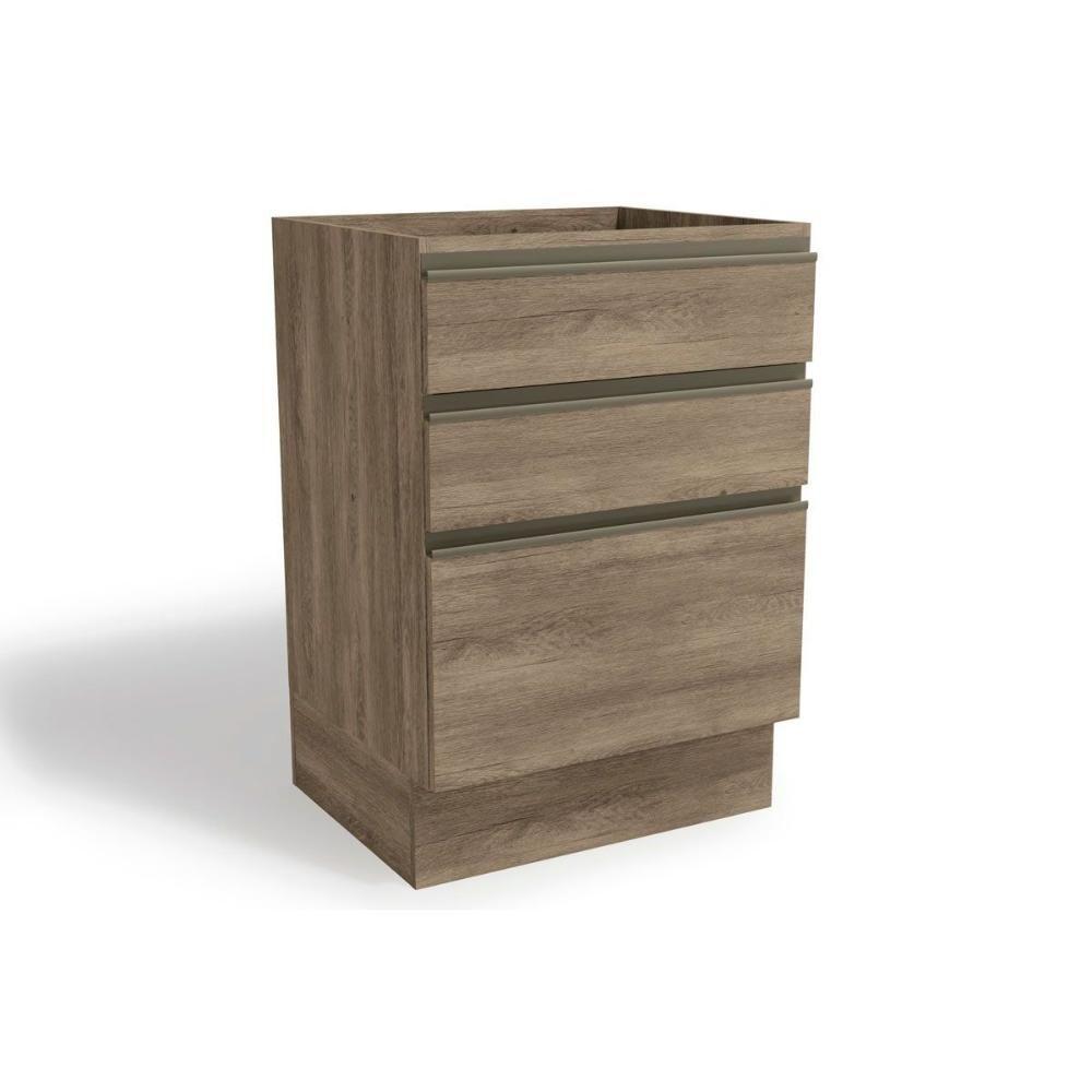 Balcão de Cozinha Maxxi G743 3 Gavetas s/ Tampo 60cm Nogal - Kappesberg - 1