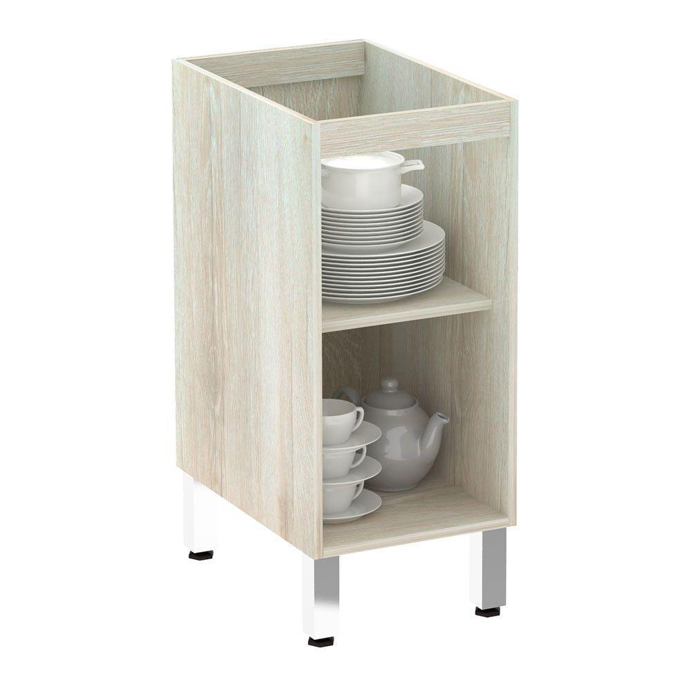 Balcão Sem Tampo 35cm 1 Prateleira Lis Legno Crema Com - 5