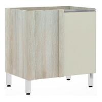 Balcão Sem Tampo De Canto Reto Luciane 80cm Lis Legno Crem e Kashmir