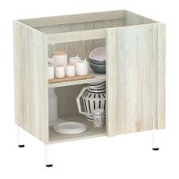 Balcão Sem Tampo De Canto Reto Luciane 80cm Lis Legno Crem e Kashmir - 9