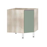 Balcão Sem Tampo Canto Diagonal Luciane Lis Legno Crem e Verde Jade - 1