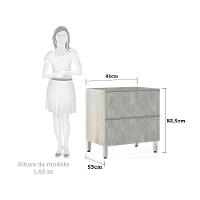 Balcão Sem Tampo 80cm Misto Basculante Lis Legno Crem e Concreto - 2