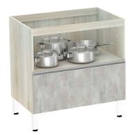 Balcão Sem Tampo 80cm Misto Basculante Lis Legno Crem e Concreto - 3