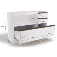 Balcão de Cozinha Modulado  Maxxi G746 1 Porta e 4 Gavetas s/ Tampo Nogal - Kappesberg