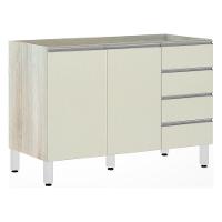 Balcão De Pia Sem Tamp 120cm E Lis Legno Crem e Kashmir - 1