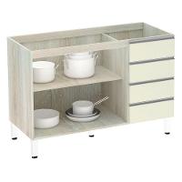 Balcão De Pia Sem Tamp 120cm E Lis Legno Crem e Kashmir - 5