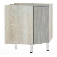 Balcão Sem Tampo Canto Diagonal Luciane Lis Legno Crem e Concreto - 1