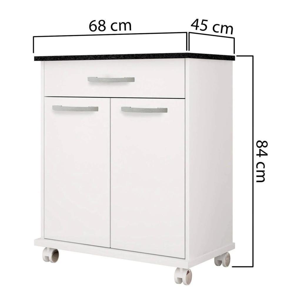 Balcão De Cozinha 2 Portas 1 Gaveta Girassol Kaiki Móveis Branco - 8