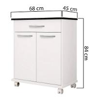 Balcão De Cozinha 2 Portas 1 Gaveta Girassol Kaiki Móveis Branco - 7