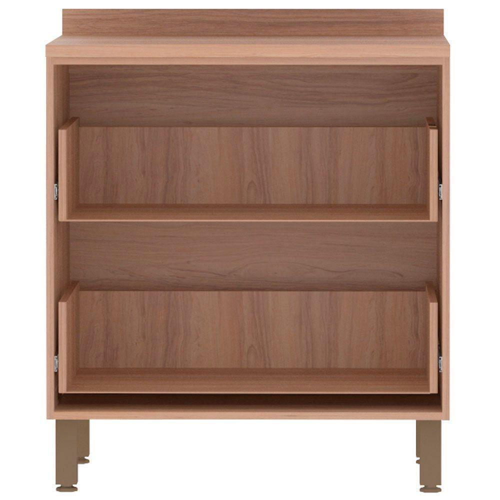 Balcão Luciane Yara 80 Cm 2 Gavetões Com Tampo 1303/199 Vanilla/Grafite - 3