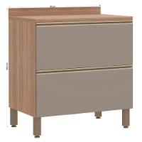 Balcão Luciane Yara 80 Cm 2 Gavetões Com Tampo 1303/199 Vanilla/Grafite - 2