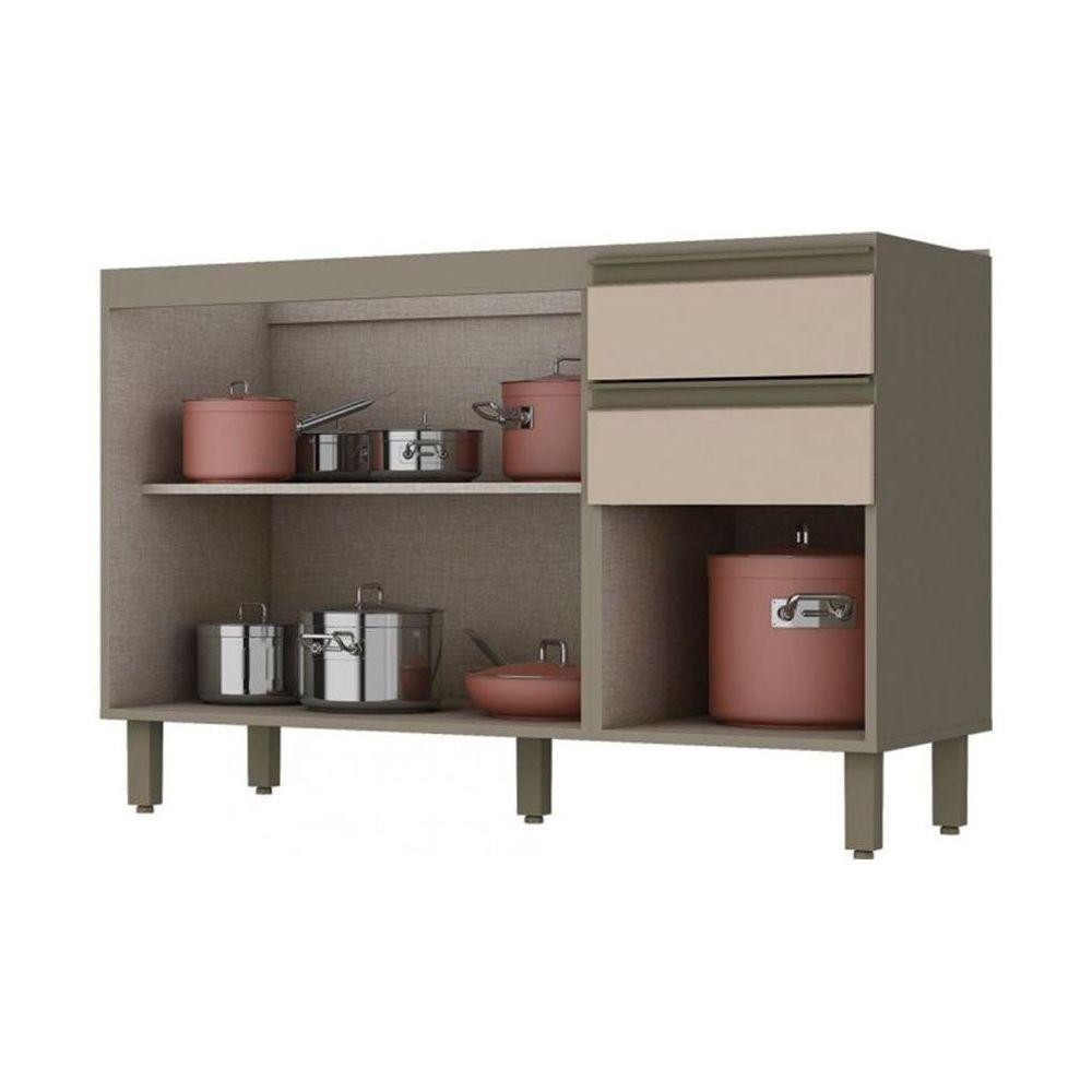 Balcão Para Pia 2 Gavetas 3 Portas 120 Cm Henn Duna/Cristal - 2