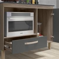 Balcão Cozinha P/ Cooktop 105cm Com 1 Porta E 1 Gaveta Carvalho Nature/chumbo Carvalho Nature/chumbo - 2