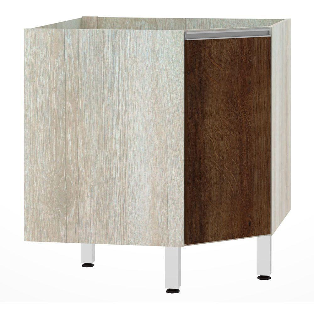 Balcão Sem Tampo Canto Diagonal Luciane Lis Legno Crema Com - 1