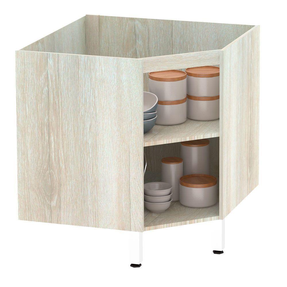 Balcão Sem Tampo Canto Diagonal Luciane Lis Legno Crema Com - 3