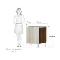 Balcão Sem Tampo Canto Diagonal Luciane Lis Legno Crema Com - 2